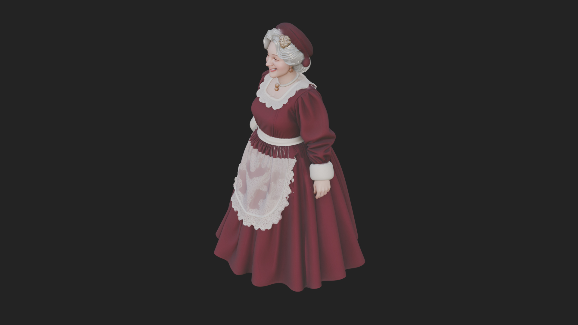 Christmas Lady Statue Design 3 3D Print Model 3D Model