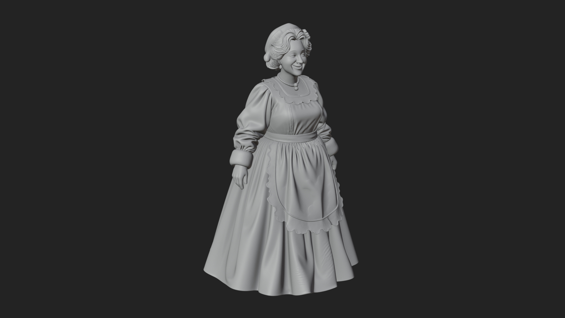 Christmas Lady Statue Design 3 3D Print Model 3D Model
