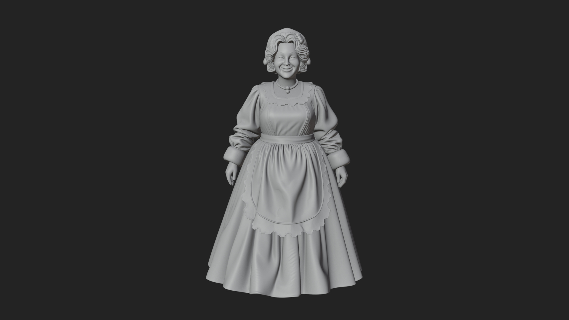 Christmas Lady Statue Design 3 3D Print Model 3D Model