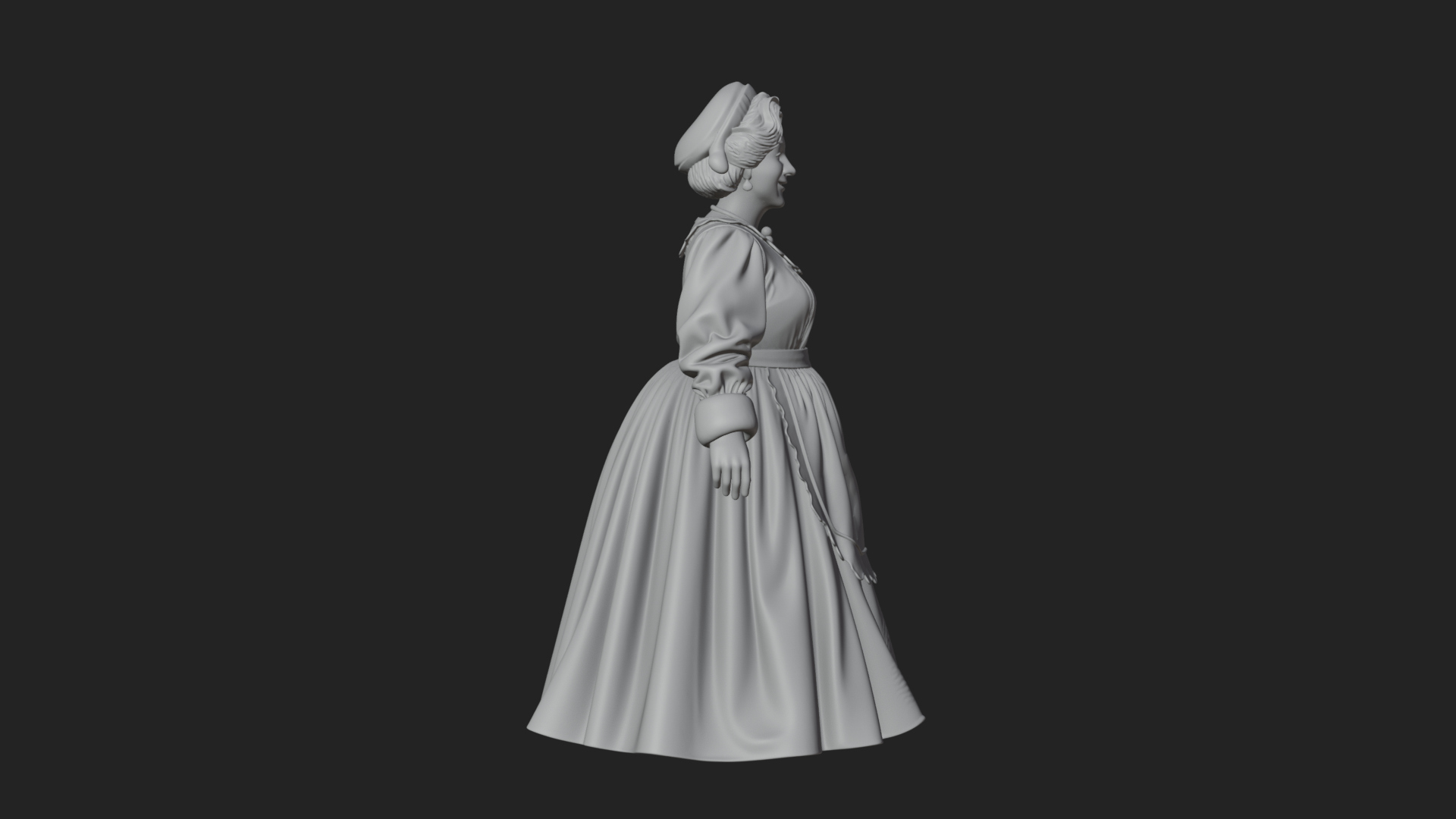 Christmas Lady Statue Design 3 3D Print Model 3D Model