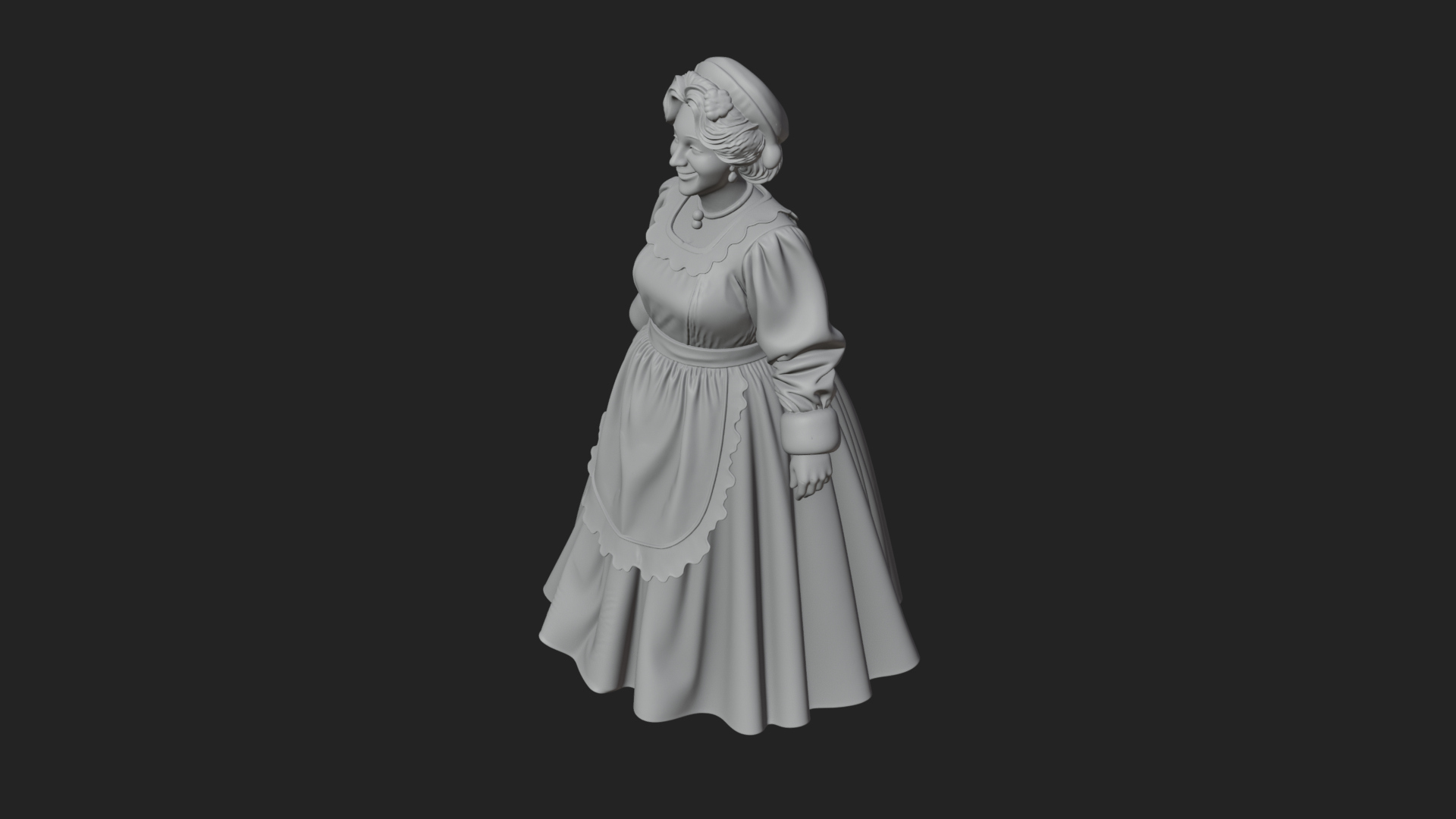 Christmas Lady Statue Design 3 3D Print Model 3D Model