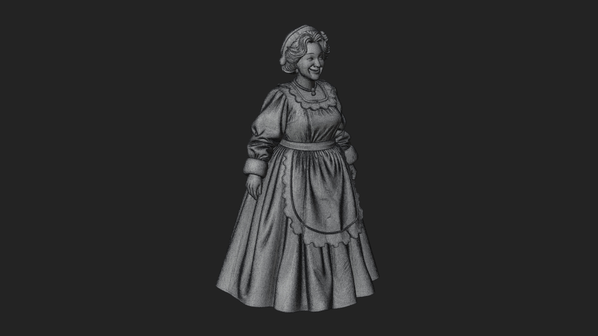 Christmas Lady Statue Design 3 3D Print Model 3D Model
