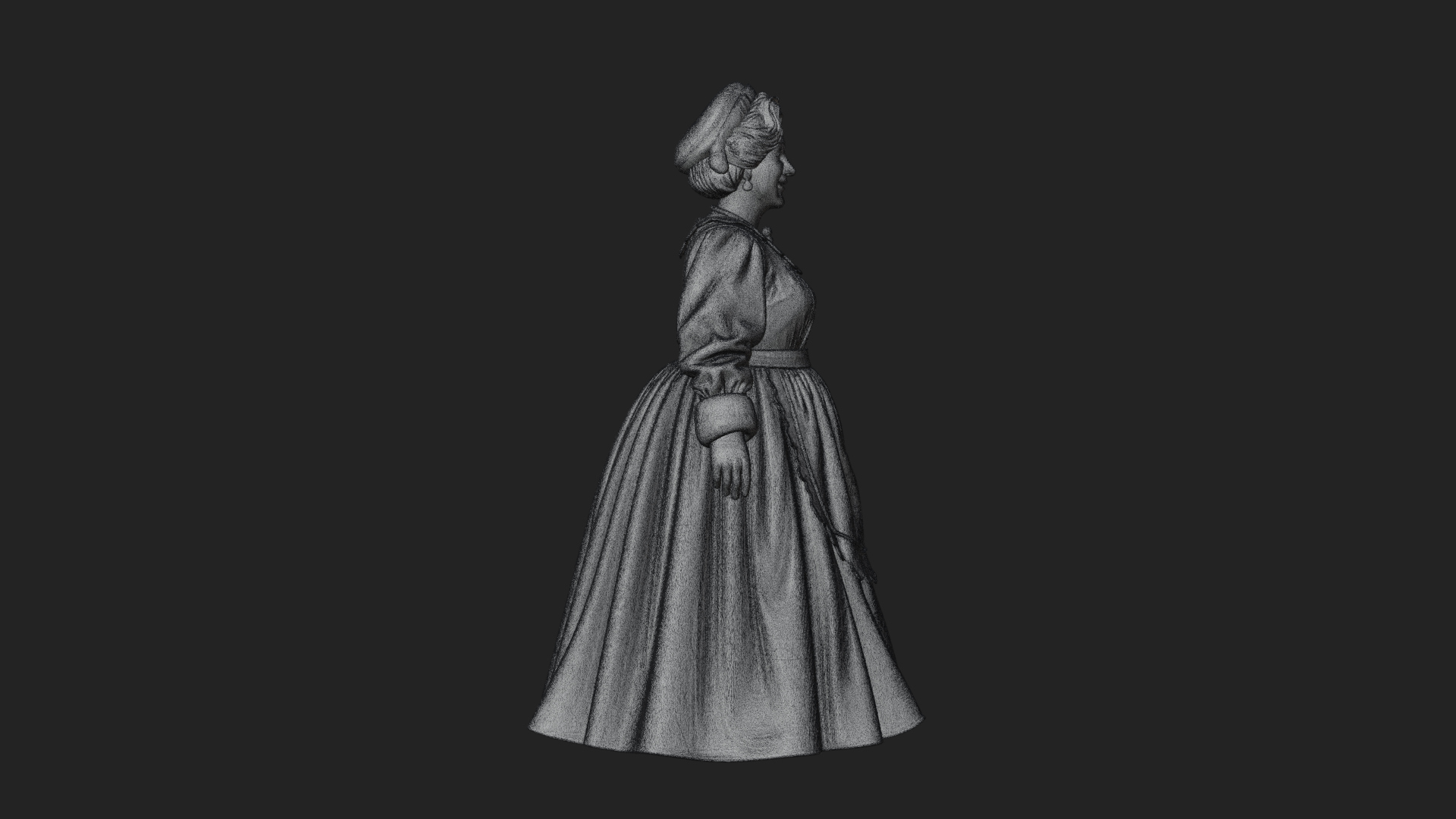 Christmas Lady Statue Design 3 3D Print Model 3D Model