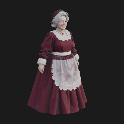 Christmas Lady Statue Design 3 3D Print Model