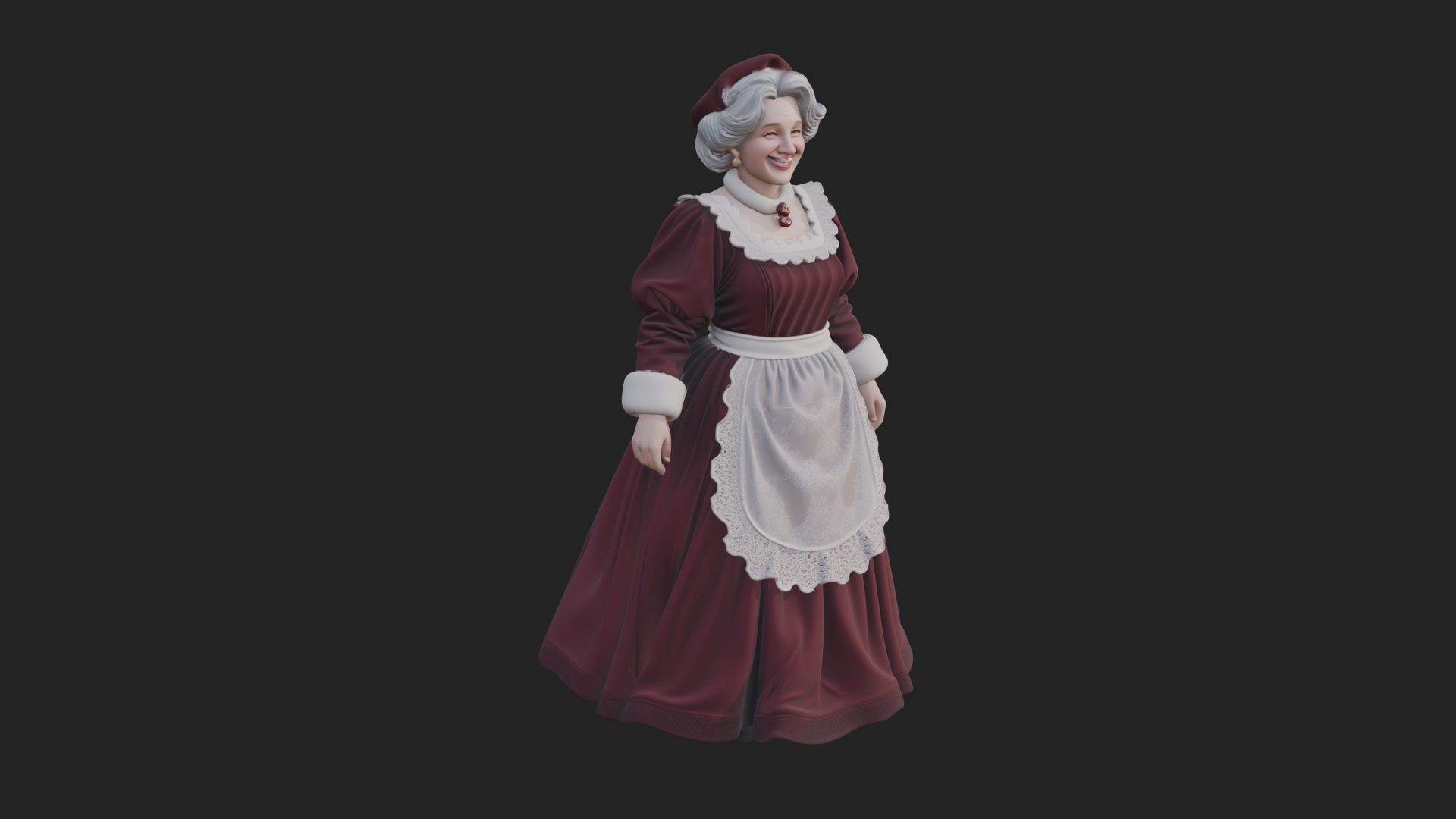 Christmas Lady Statue Design 4 3D Print Model 3D Model