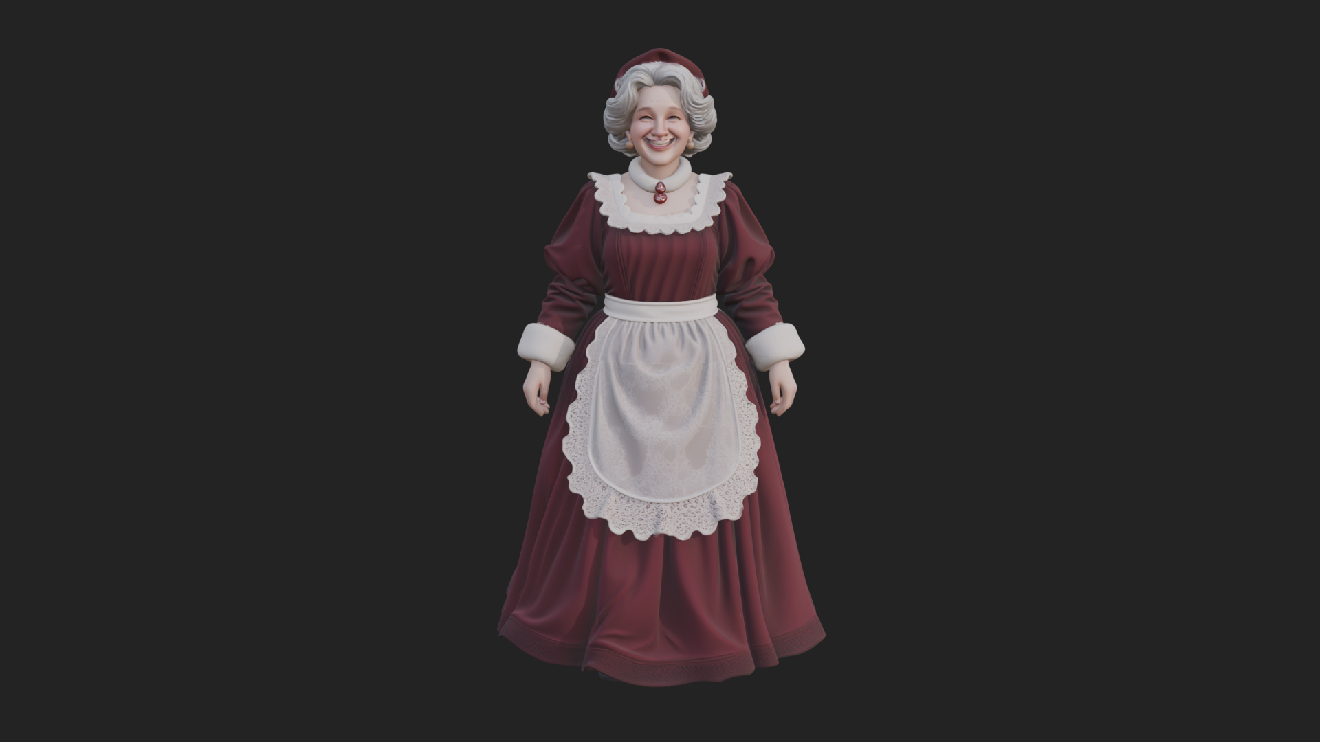 Christmas Lady Statue Design 4 3D Print Model 3D Model