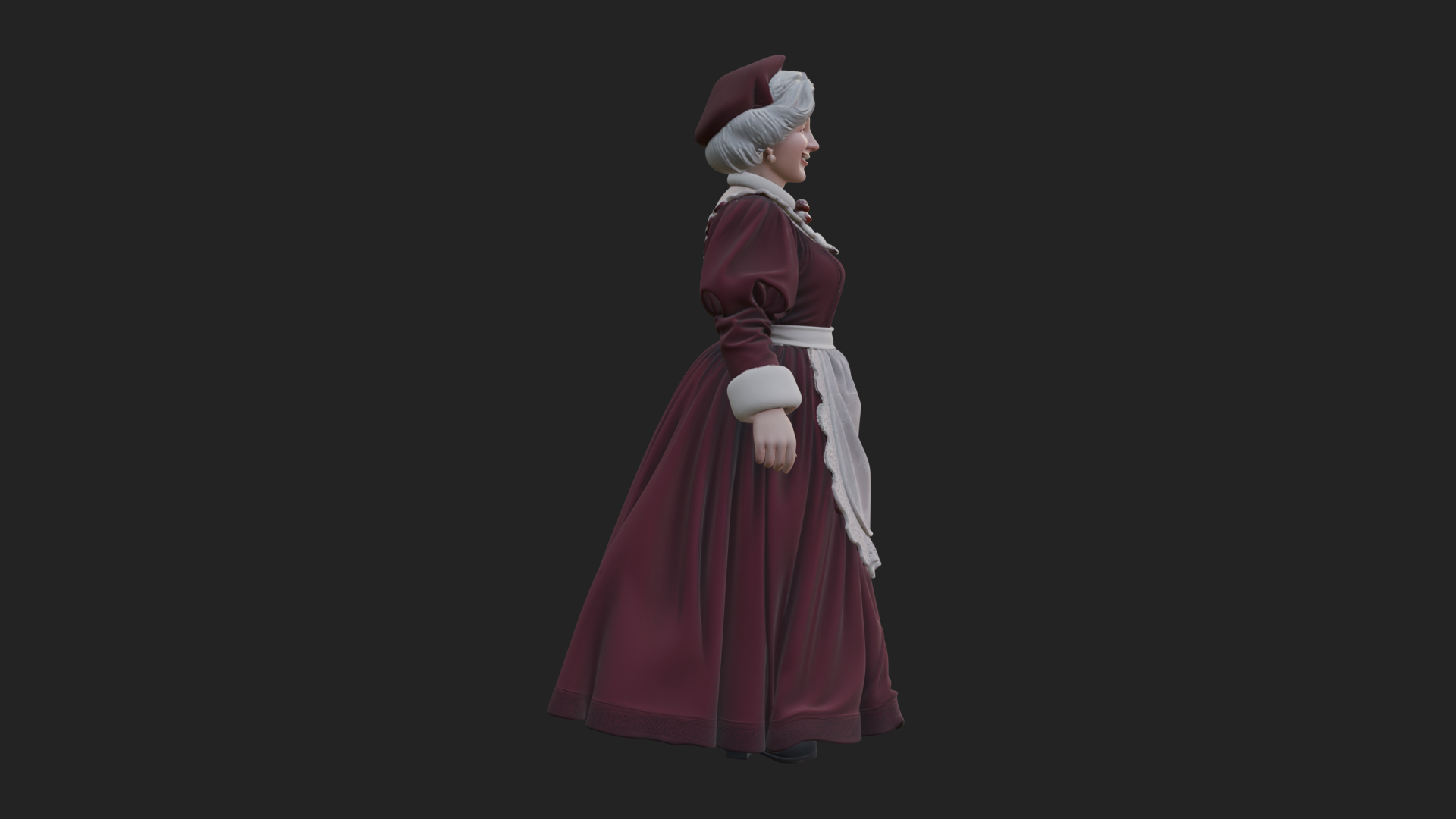Christmas Lady Statue Design 4 3D Print Model 3D Model