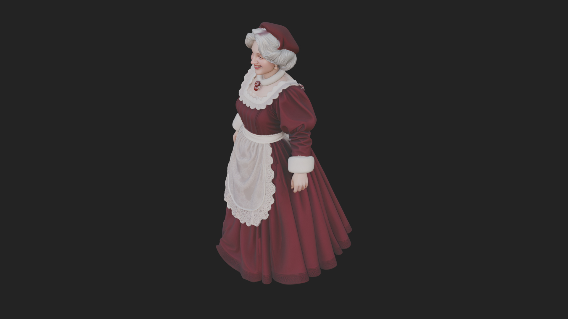 Christmas Lady Statue Design 4 3D Print Model 3D Model