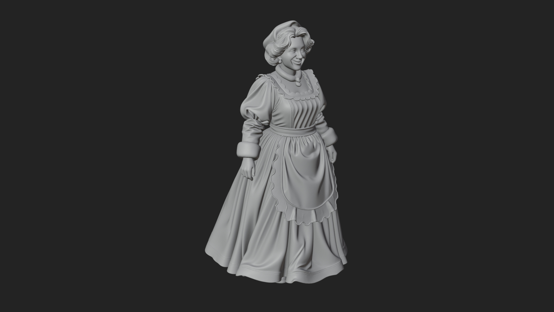 Christmas Lady Statue Design 4 3D Print Model 3D Model