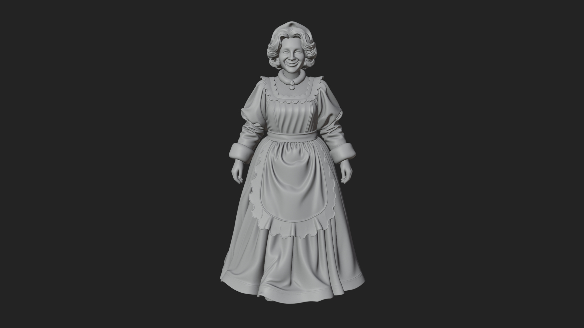 Christmas Lady Statue Design 4 3D Print Model 3D Model