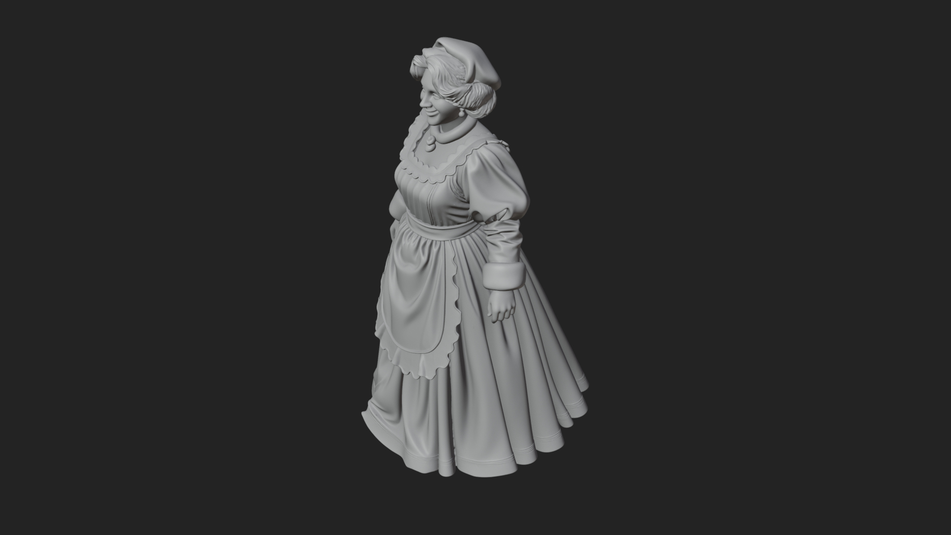 Christmas Lady Statue Design 4 3D Print Model 3D Model