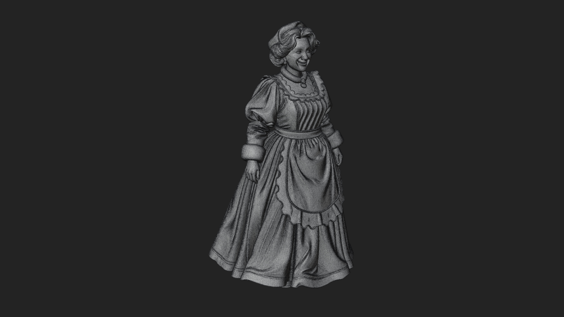 Christmas Lady Statue Design 4 3D Print Model 3D Model