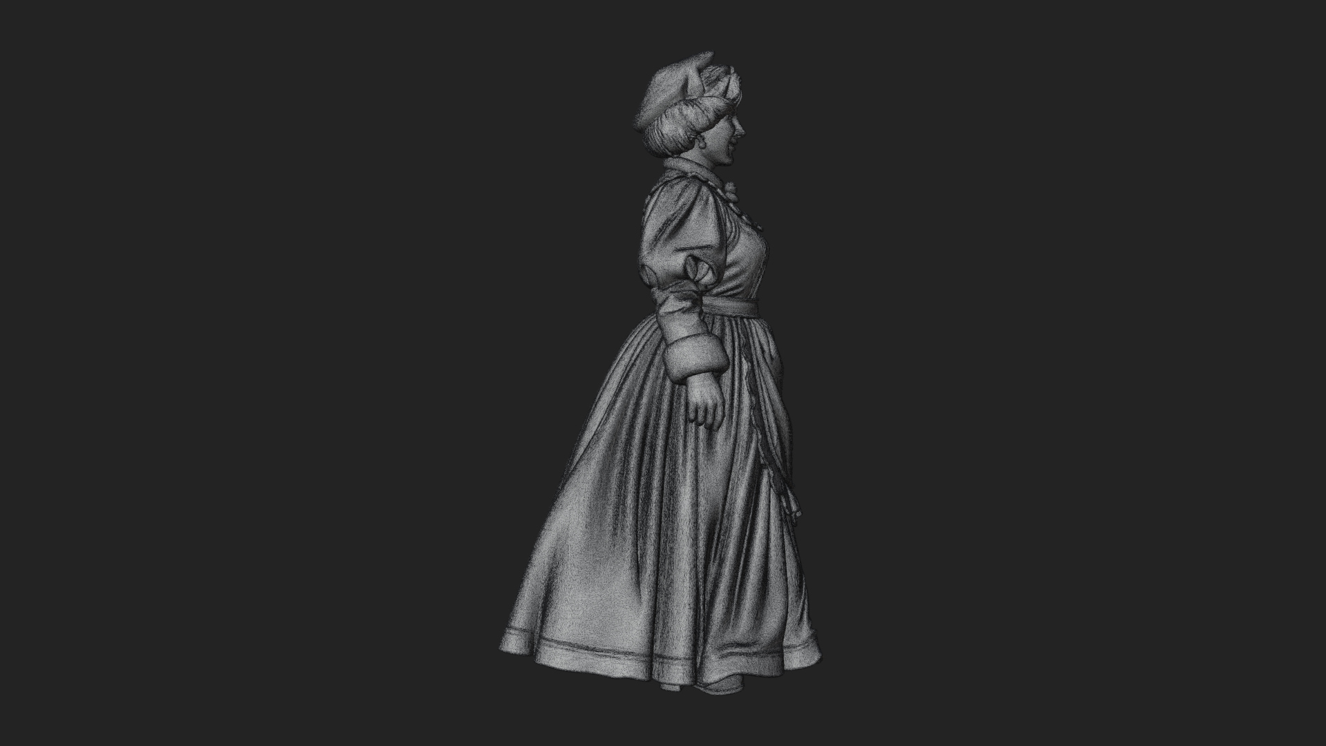 Christmas Lady Statue Design 4 3D Print Model 3D Model