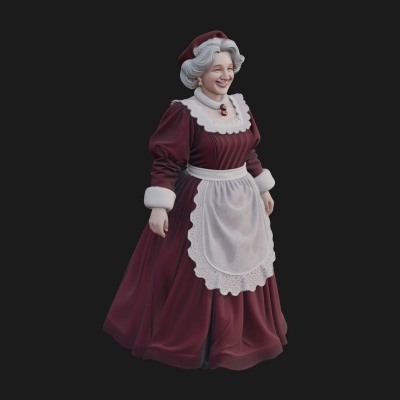Christmas Lady Statue Design 4 3D Print Model