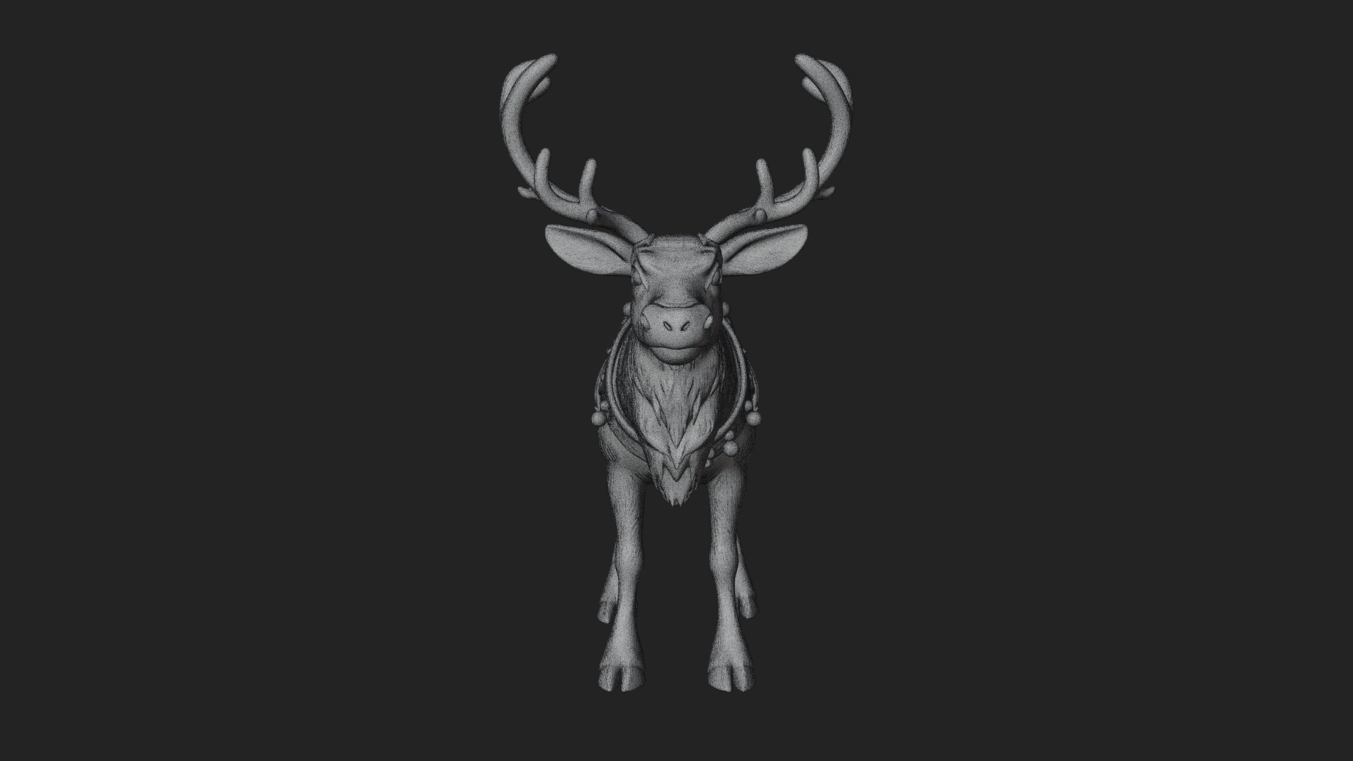 Christmas Reindeer Statue Design 10 3D Print Model 3D Model