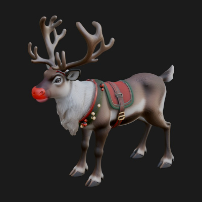 Christmas Reindeer Statue Design 10 3D Print Model
