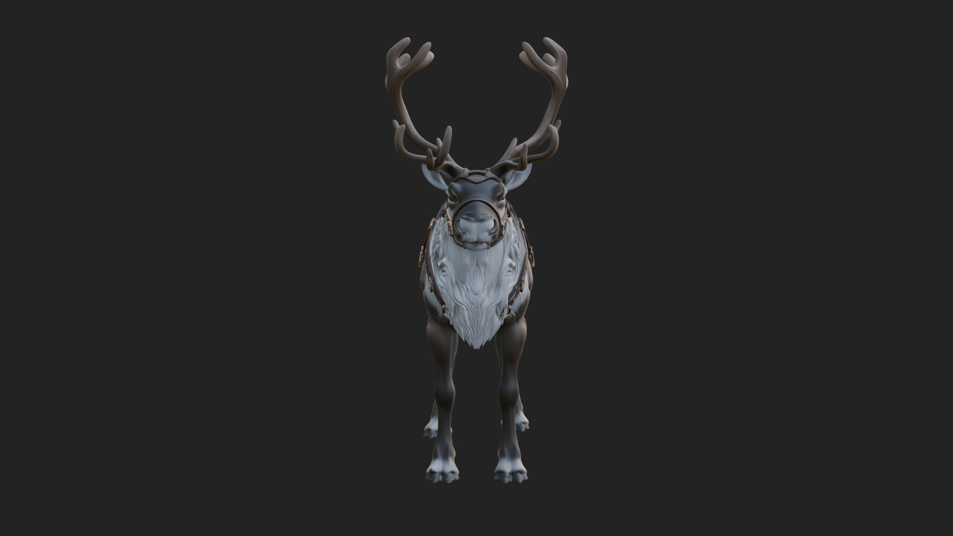 Christmas Reindeer Statue Design 11 3D Print Model 3D Model