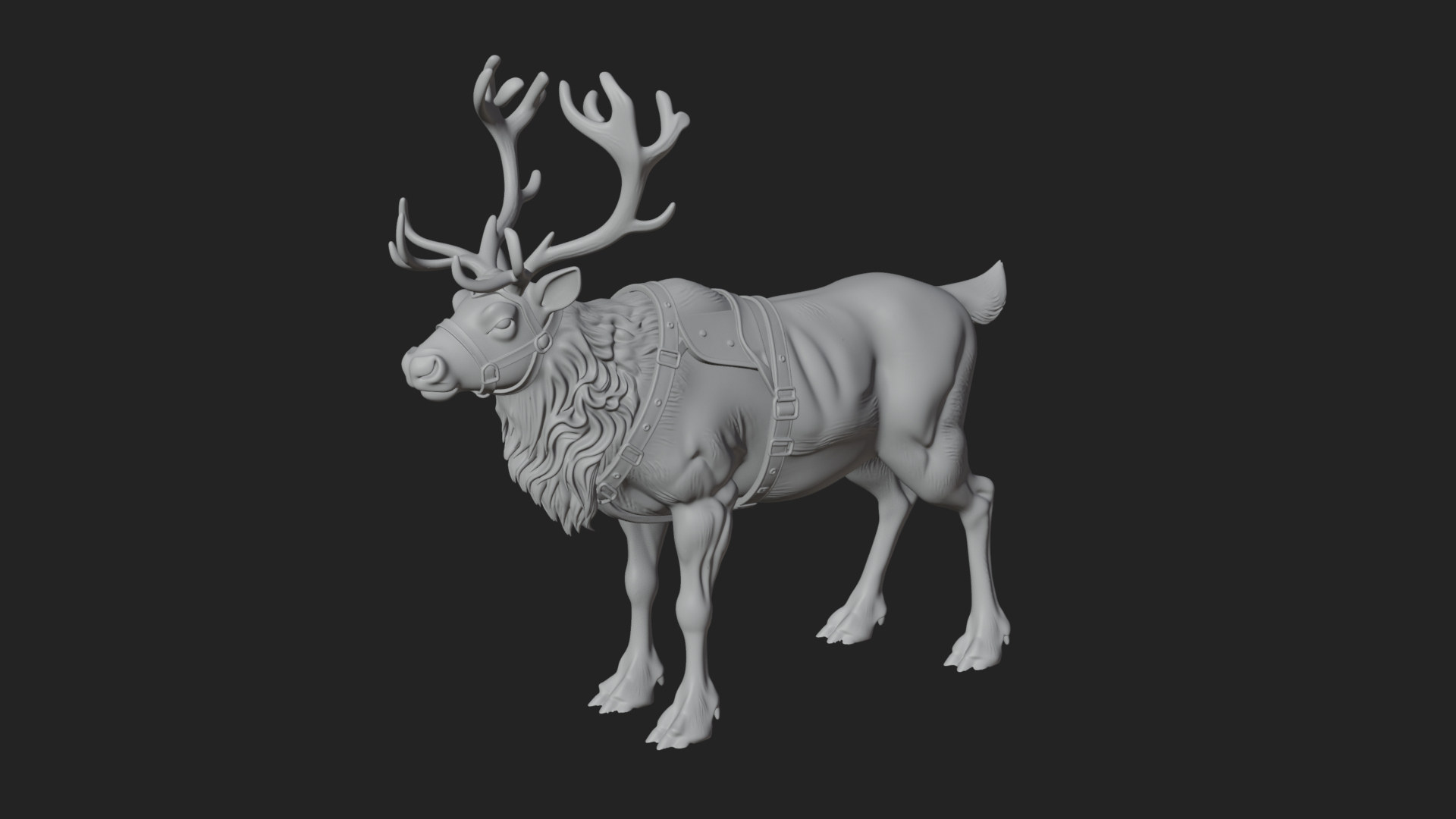 Christmas Reindeer Statue Design 11 3D Print Model 3D Model