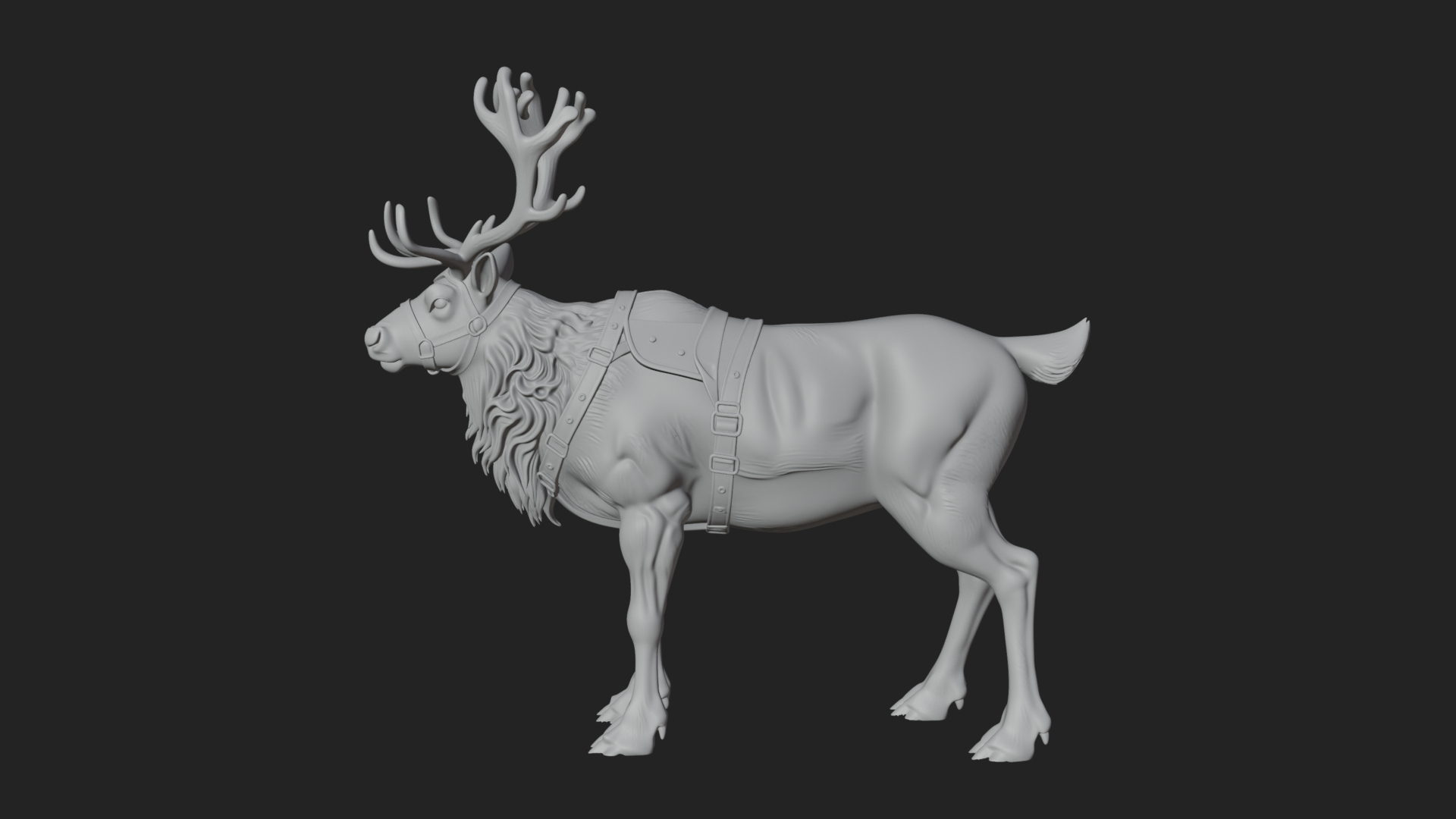 Christmas Reindeer Statue Design 11 3D Print Model 3D Model
