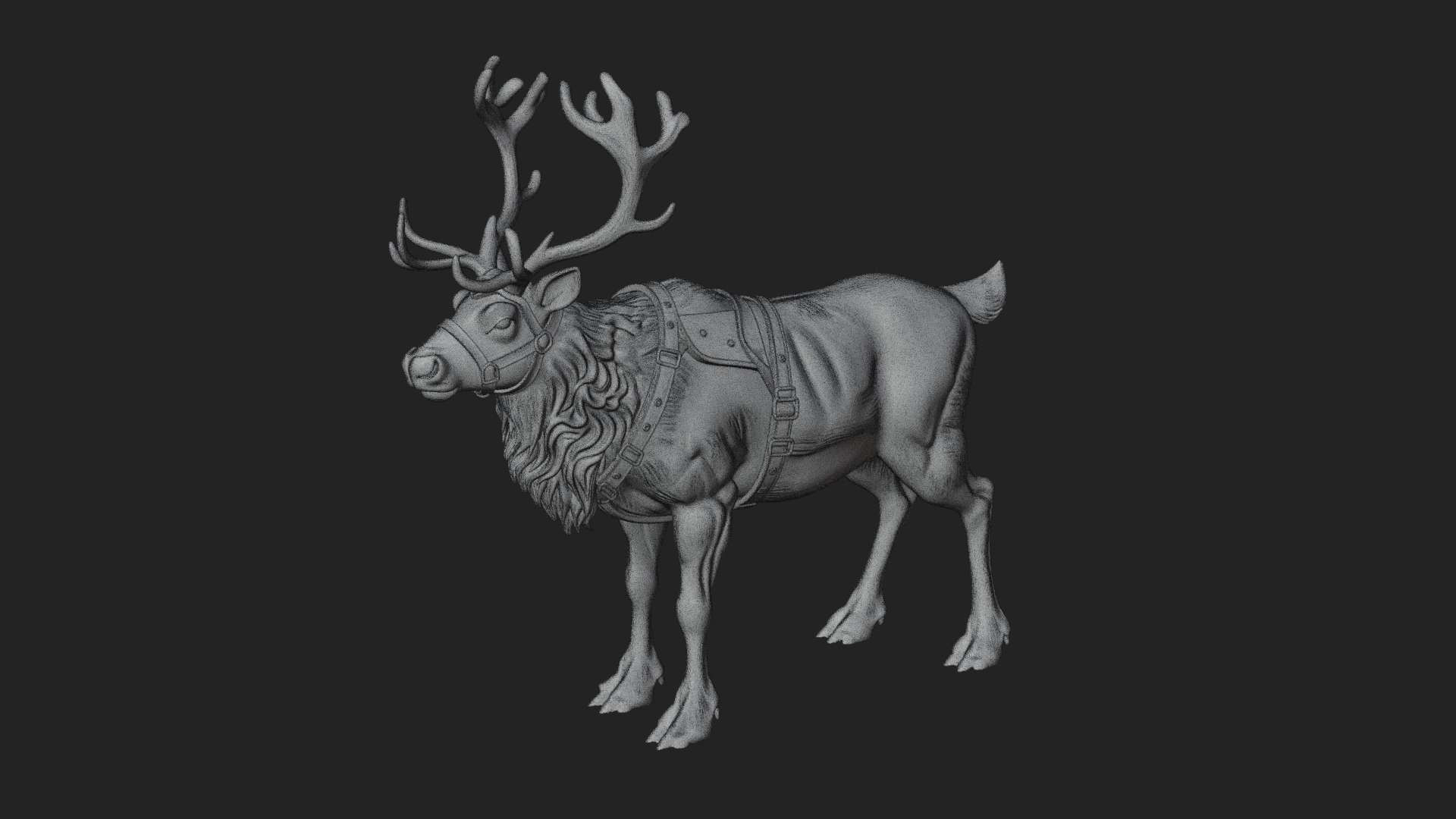 Christmas Reindeer Statue Design 11 3D Print Model 3D Model