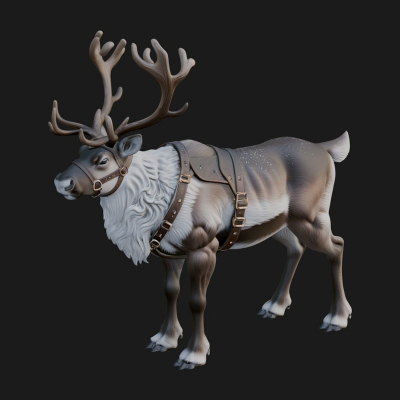 Christmas Reindeer Statue Design 11 3D Print Model