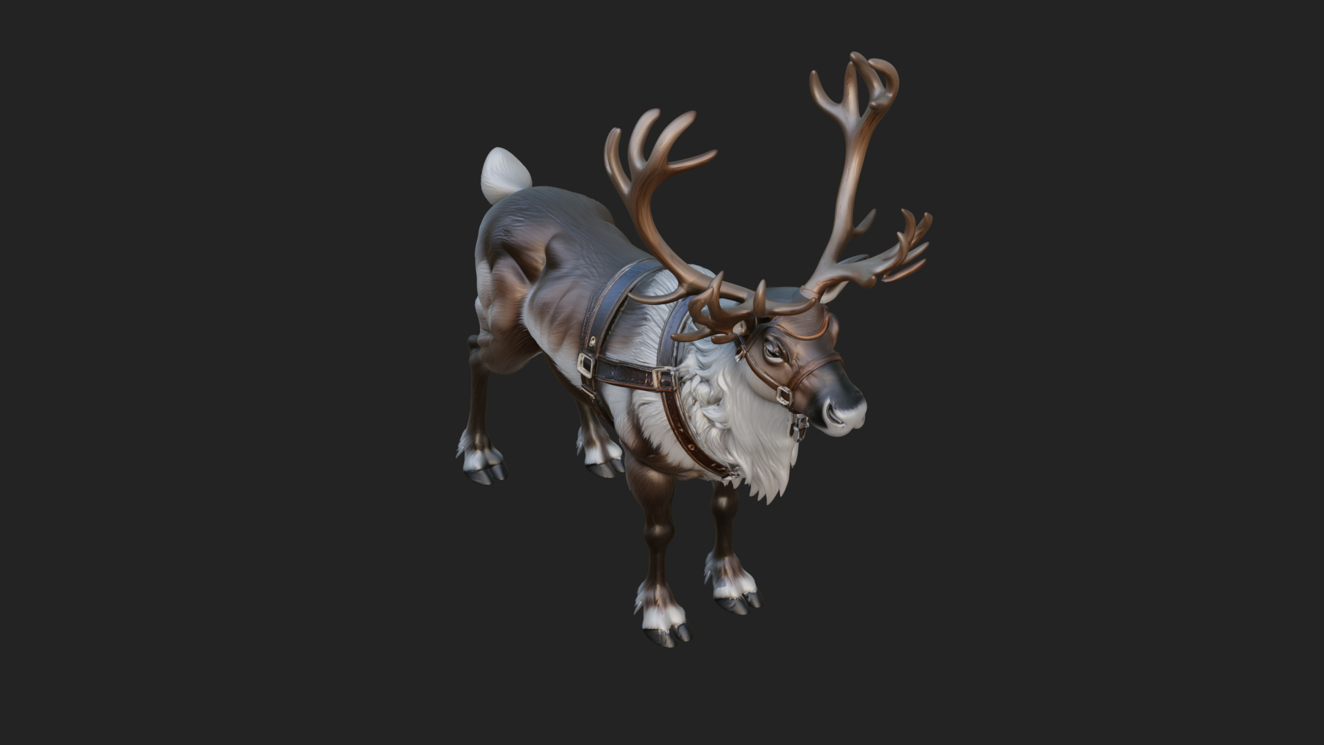 Christmas Reindeer Statue Design 12 3D Print Model 3D Model