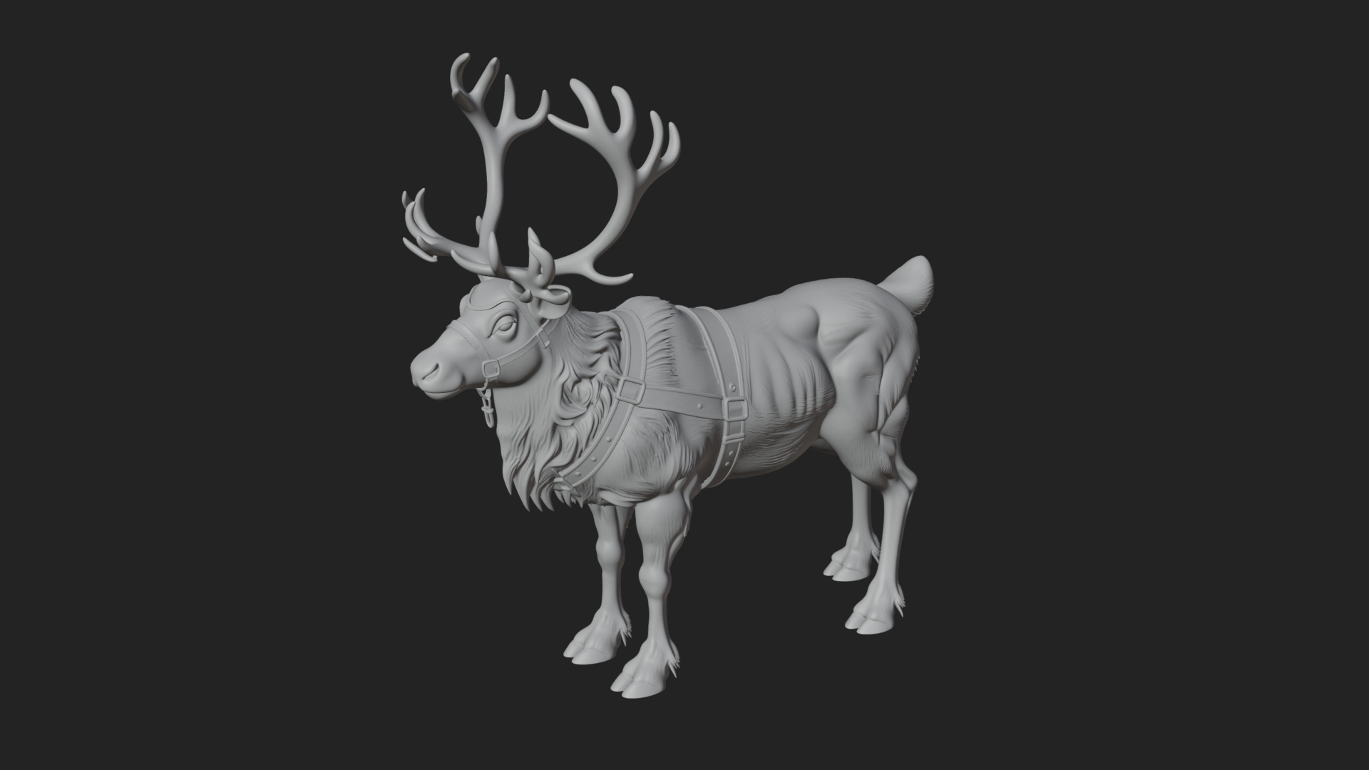 Christmas Reindeer Statue Design 12 3D Print Model 3D Model