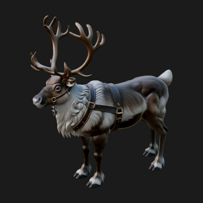 Christmas Reindeer Statue Design 12 3D Print Model