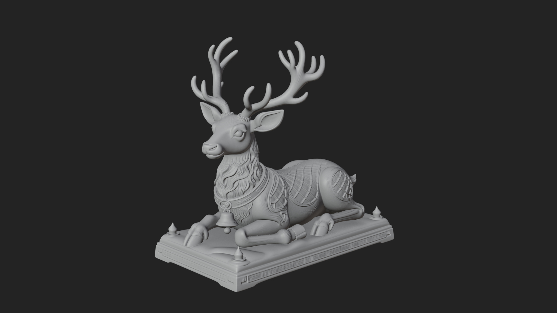 Christmas Reindeer Statue Design 13 3D Print Model 3D Model