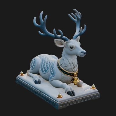 Christmas Reindeer Statue Design 13 3D Print Model