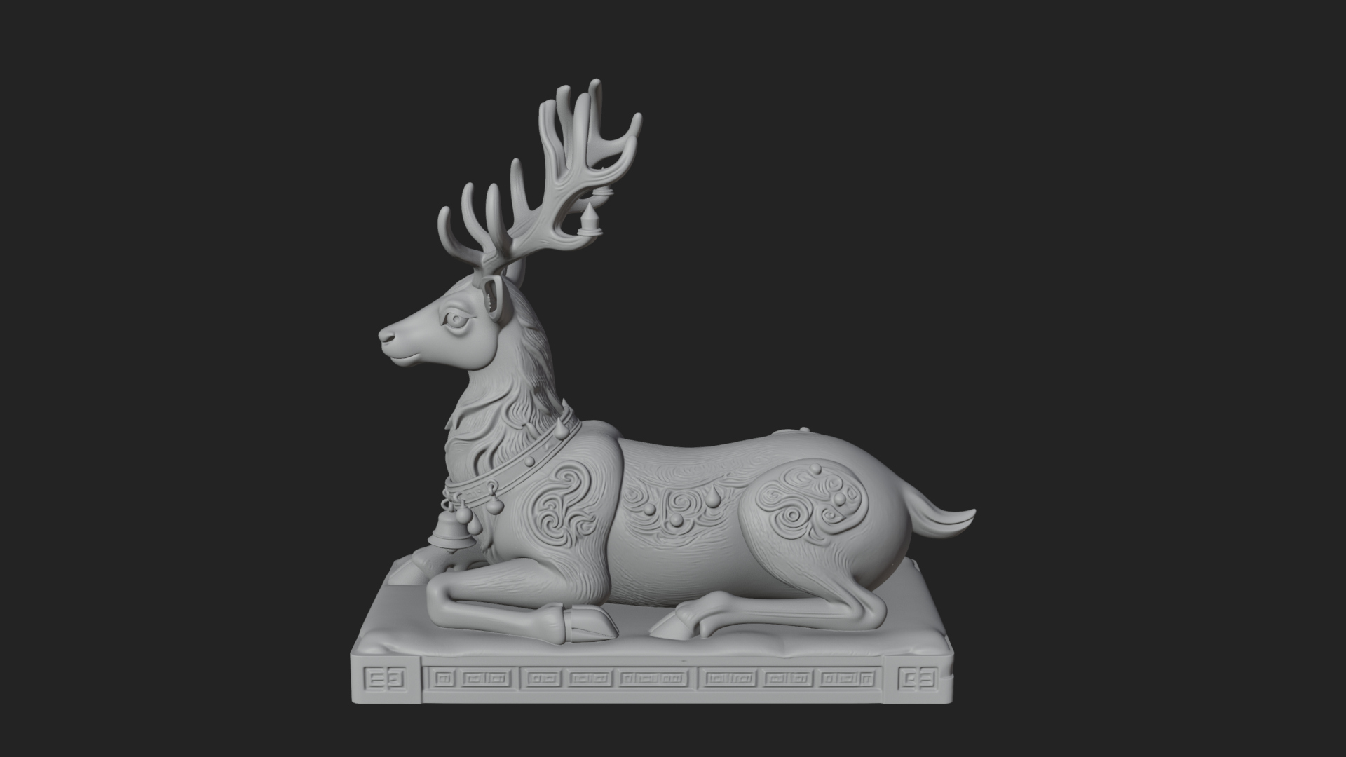 Christmas Reindeer Statue Design 14 3D Print Model 3D Model