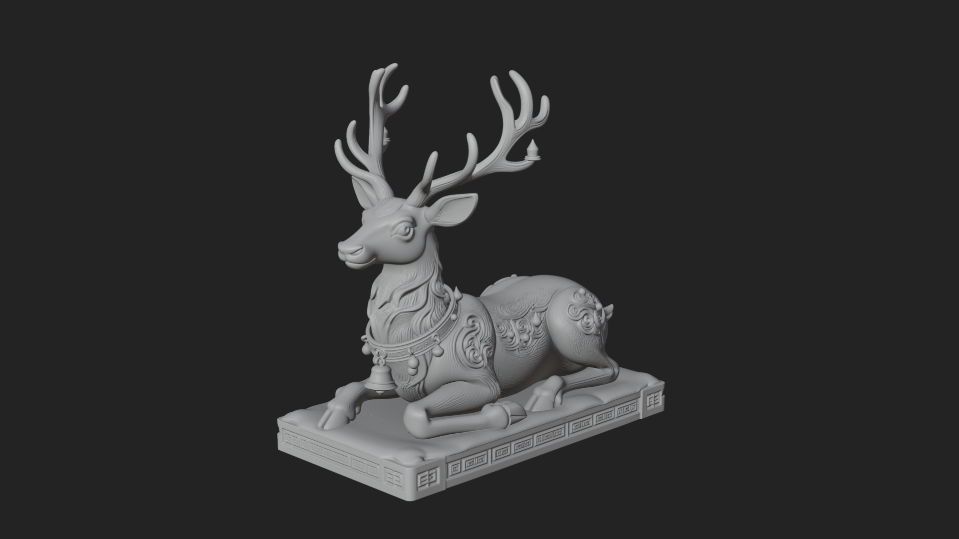 Christmas Reindeer Statue Design 14 3D Print Model 3D Model