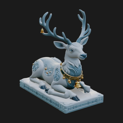 Christmas Reindeer Statue Design 14 3D Print Model