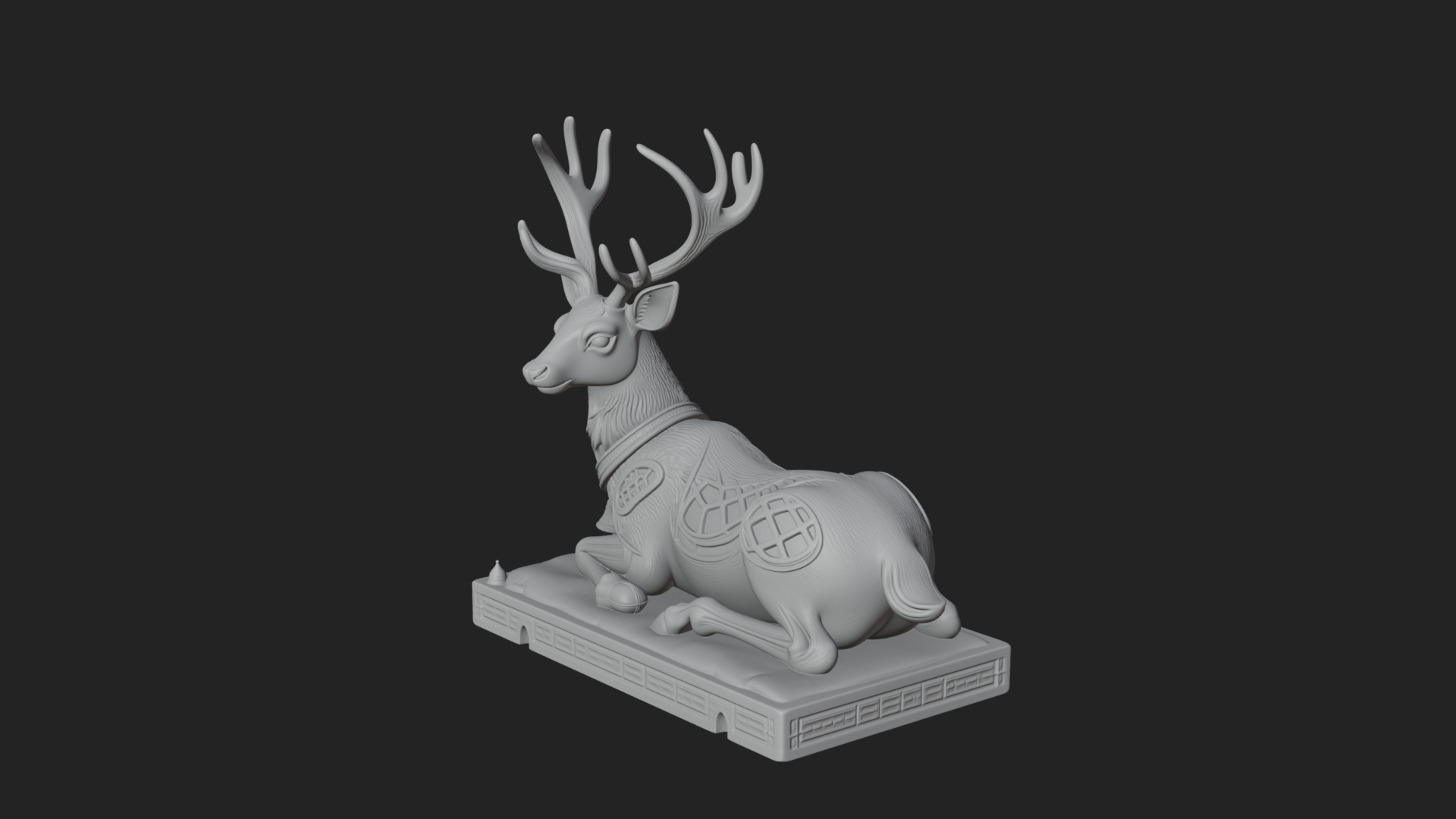 Christmas Reindeer Statue Design 15 3D Print Model 3D Model