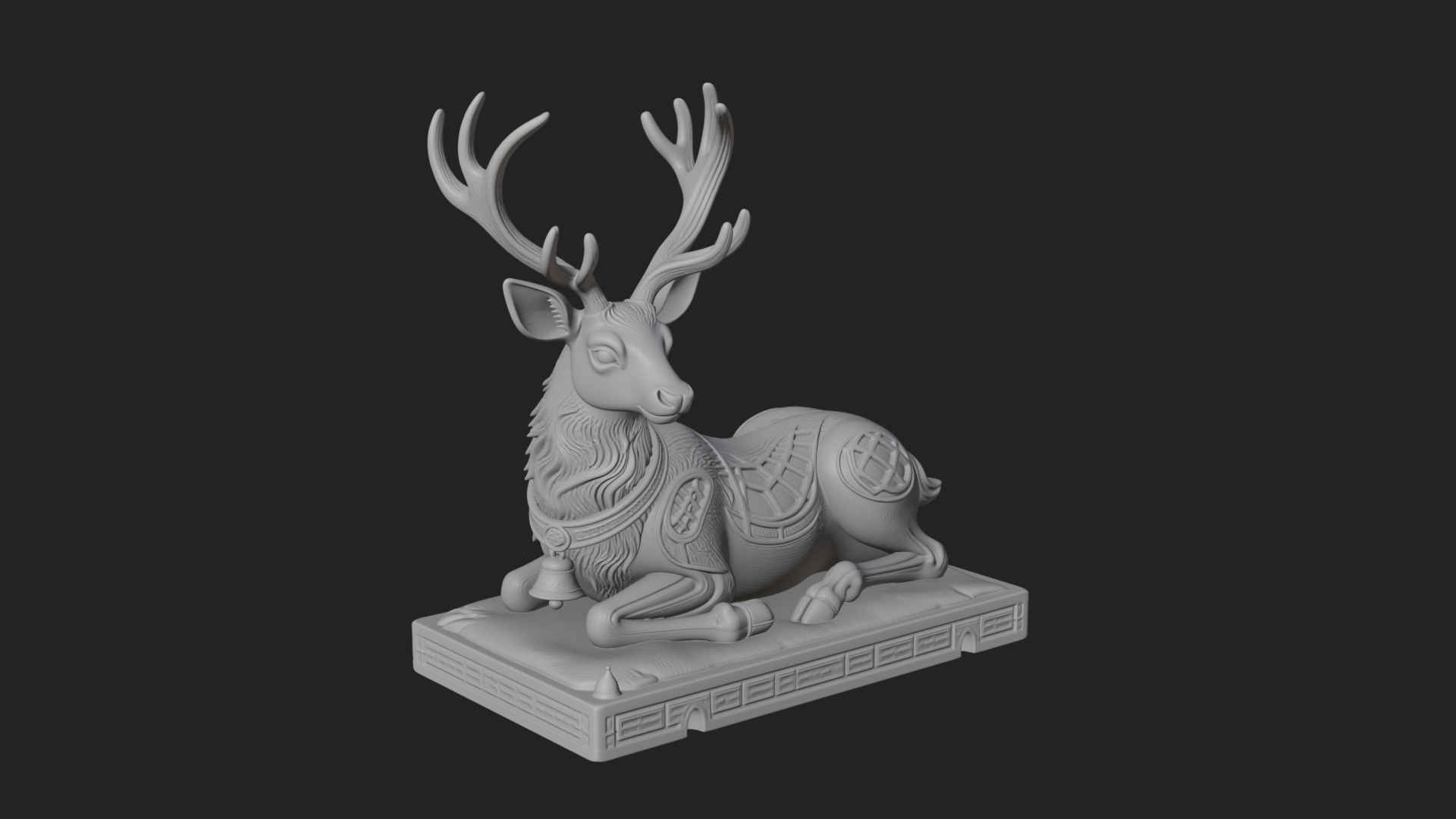 Christmas Reindeer Statue Design 15 3D Print Model 3D Model