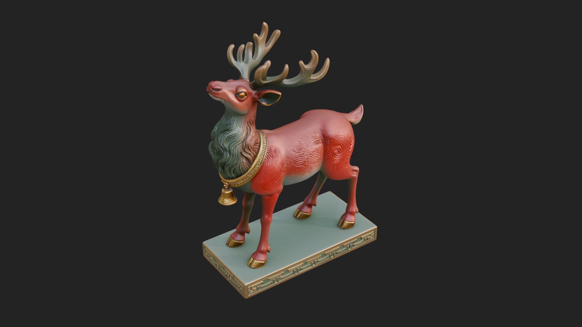 Christmas Reindeer Statue Design 16 3D Print Model 3D Model