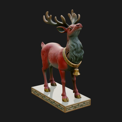 Christmas Reindeer Statue Design 16 3D Print Model