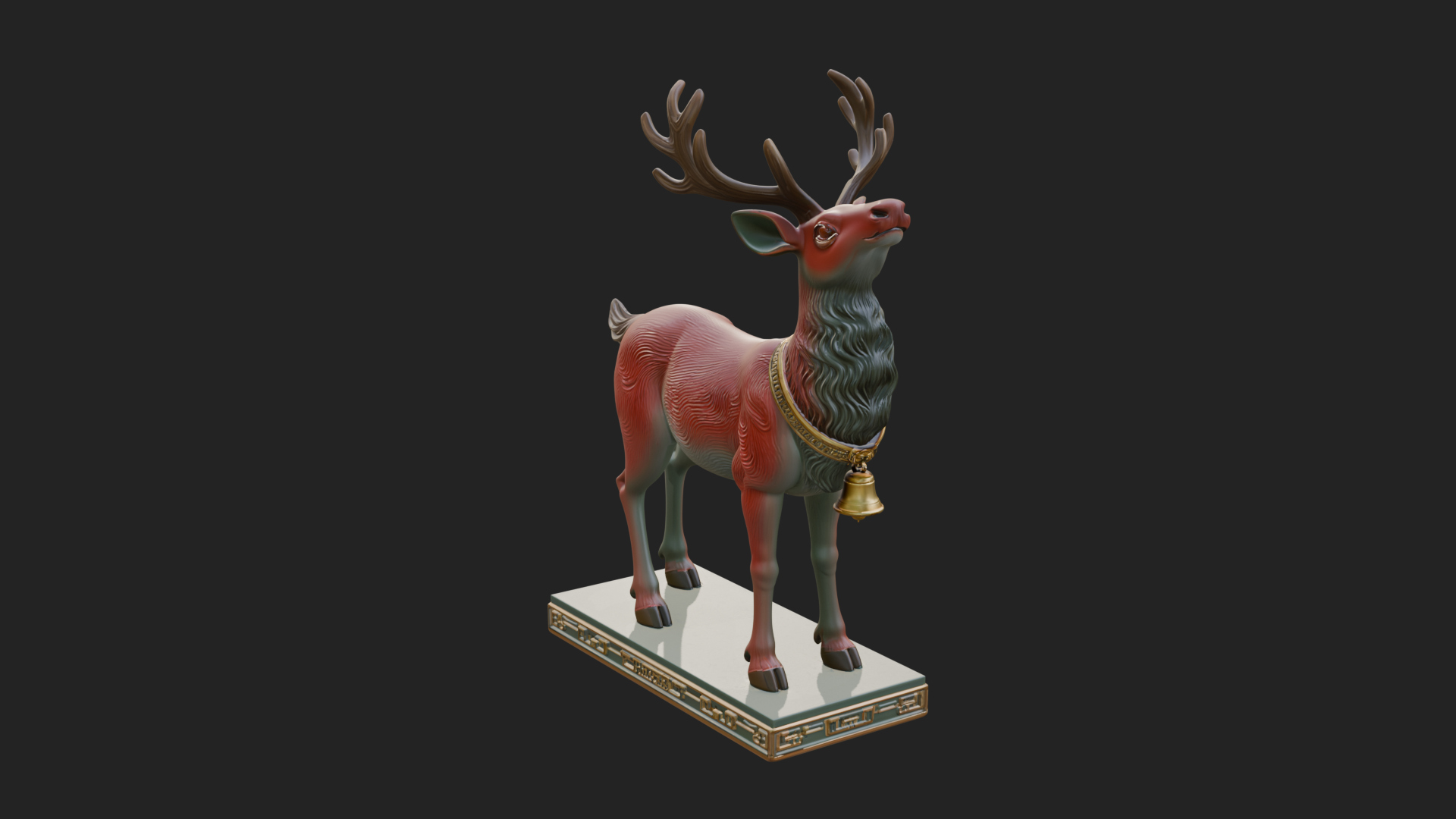 Christmas Reindeer Statue Design 17 3D Print Model 3D Model