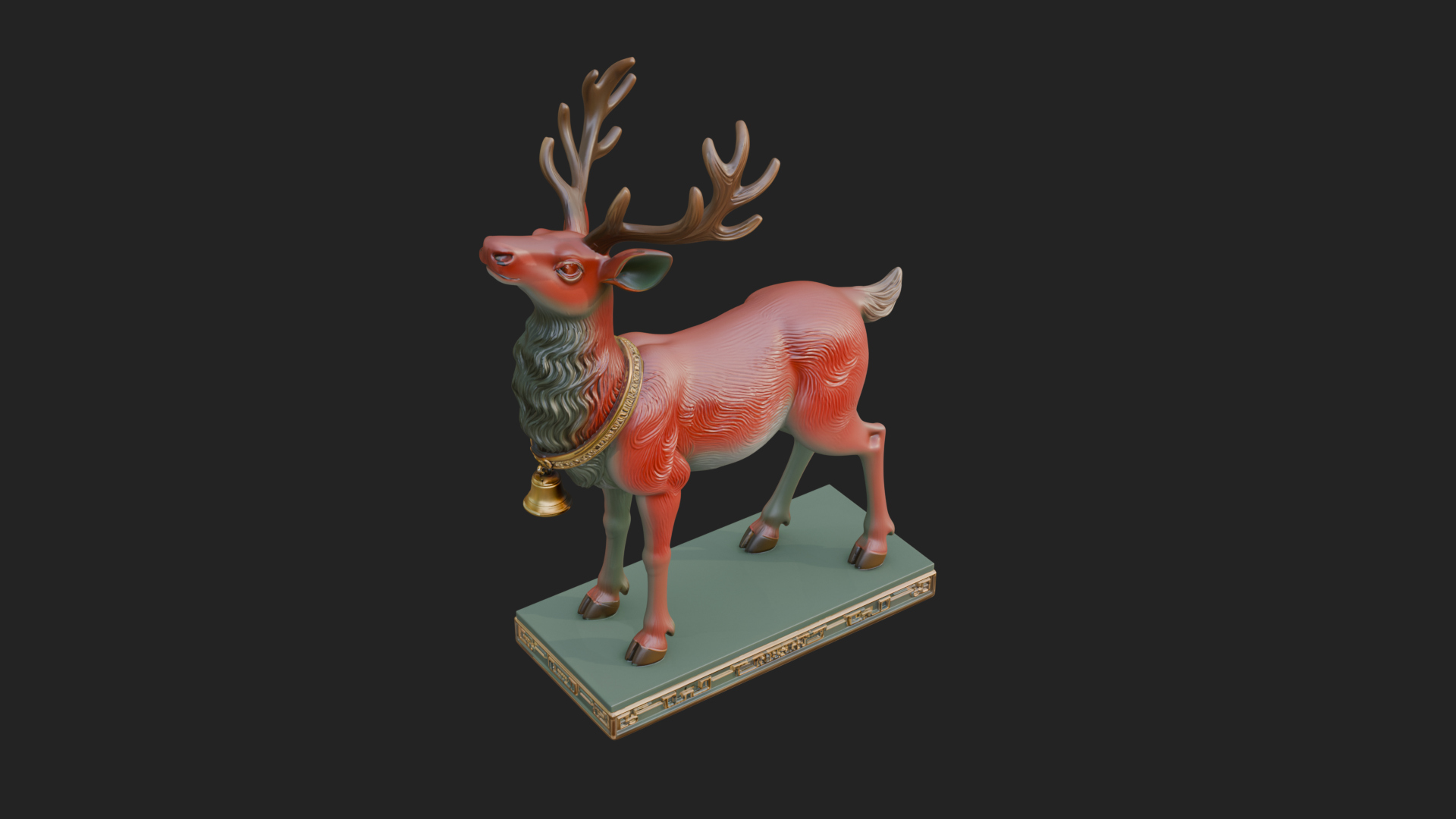 Christmas Reindeer Statue Design 17 3D Print Model 3D Model