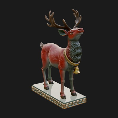 Christmas Reindeer Statue Design 17 3D Print Model