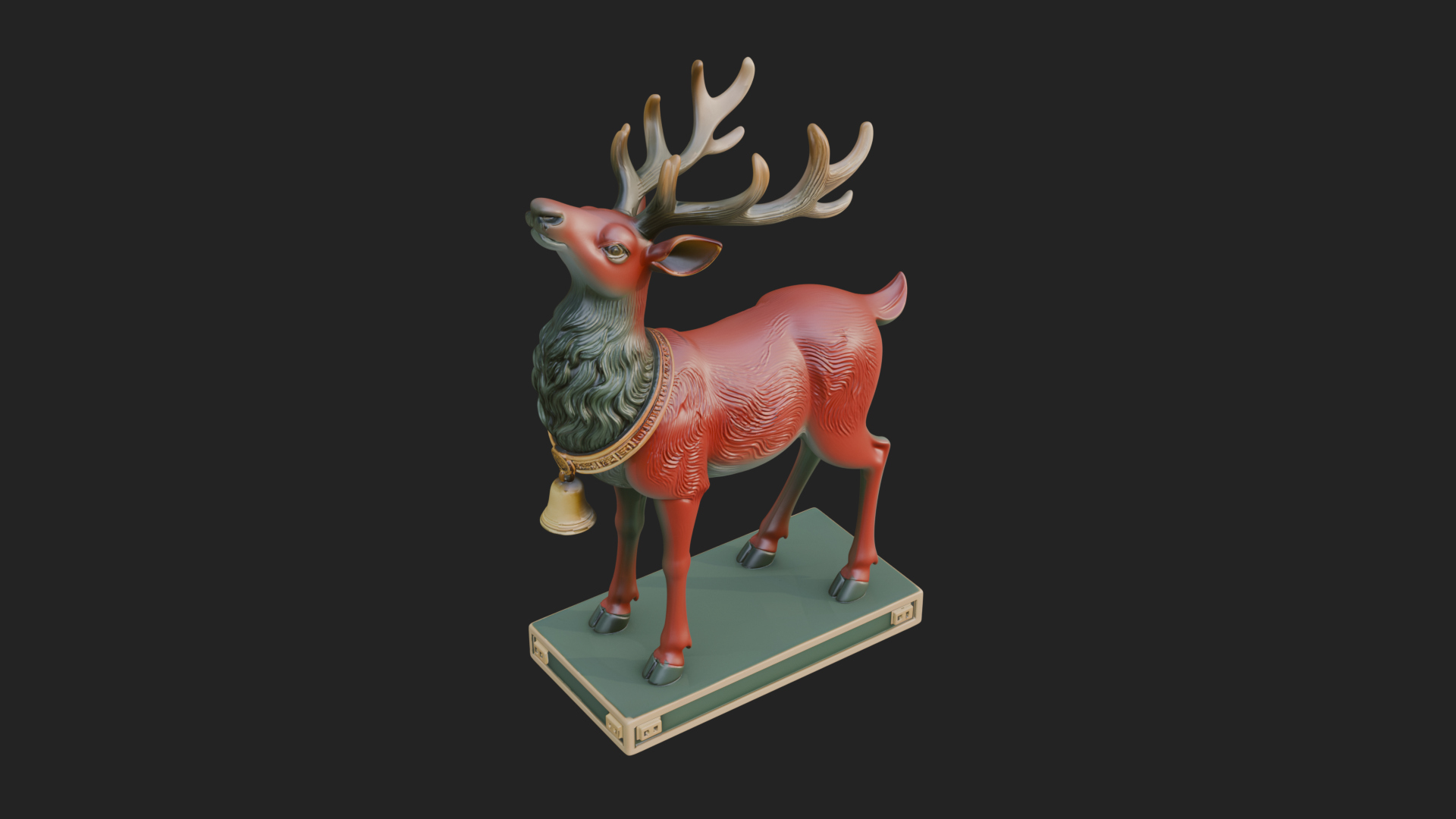 Christmas Reindeer Statue Design 18 3D Print Model 3D Model