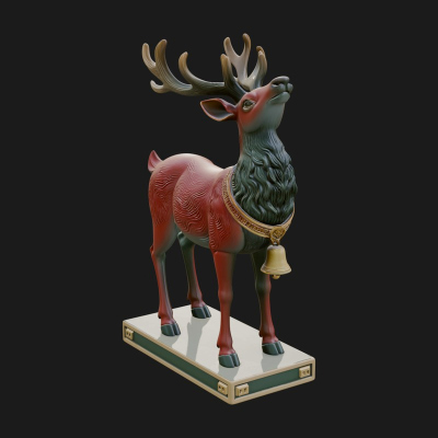 Christmas Reindeer Statue Design 18 3D Print Model