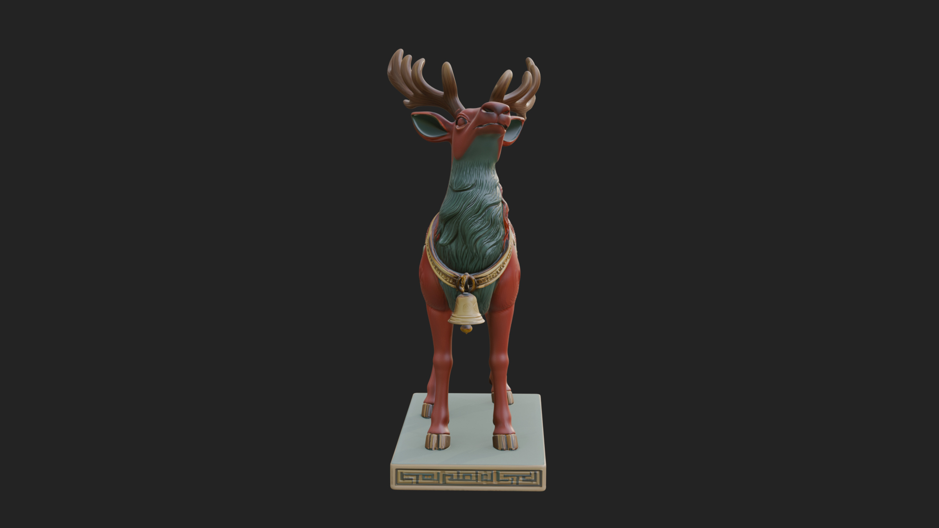 Christmas Reindeer Statue Design 19 3D Print Model 3D Model