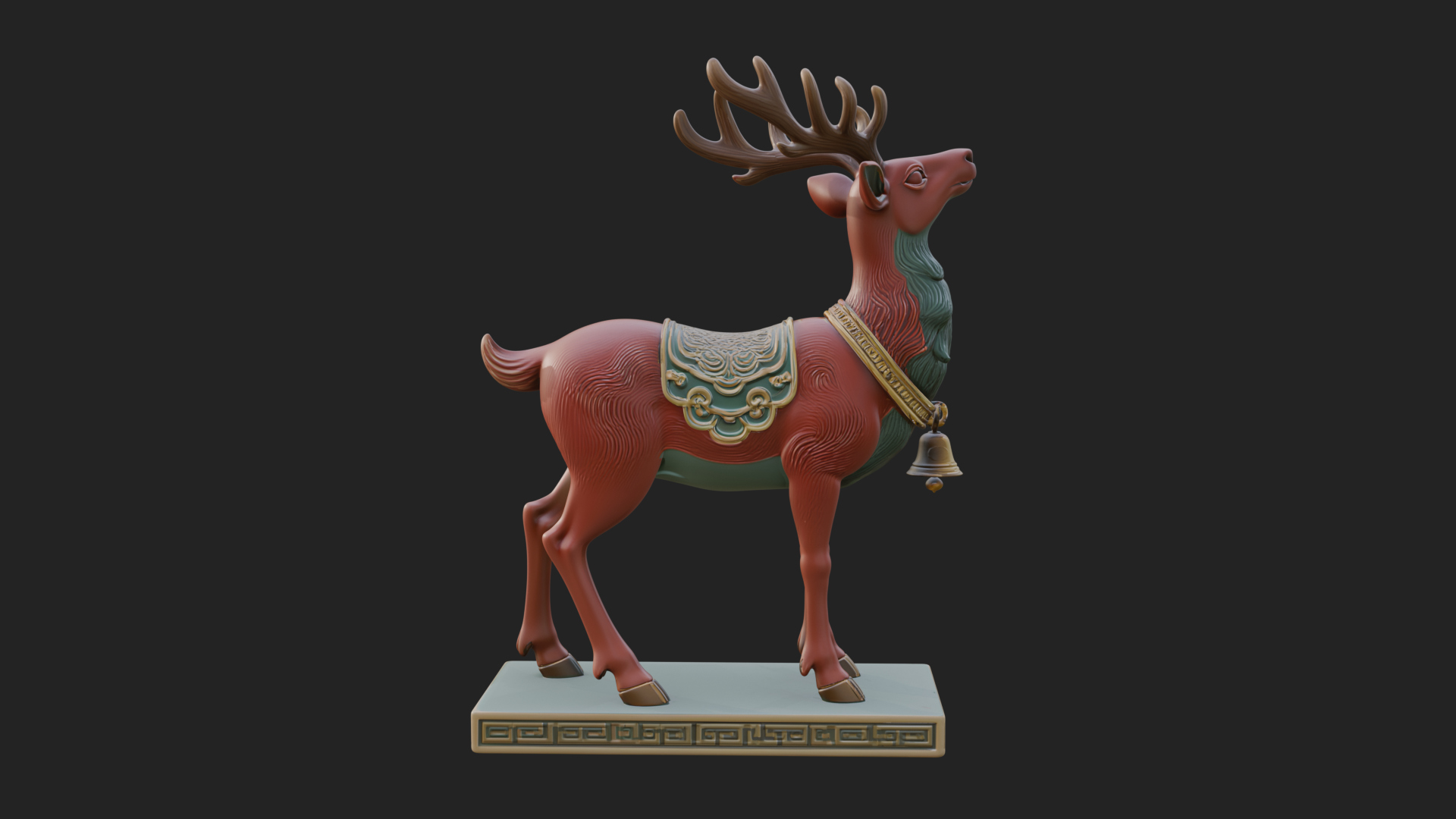Christmas Reindeer Statue Design 19 3D Print Model 3D Model