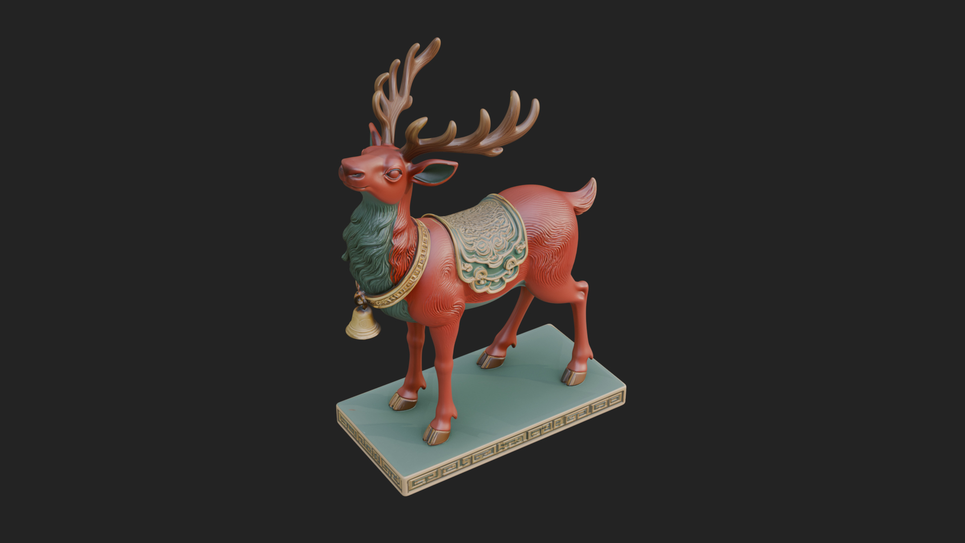 Christmas Reindeer Statue Design 19 3D Print Model 3D Model