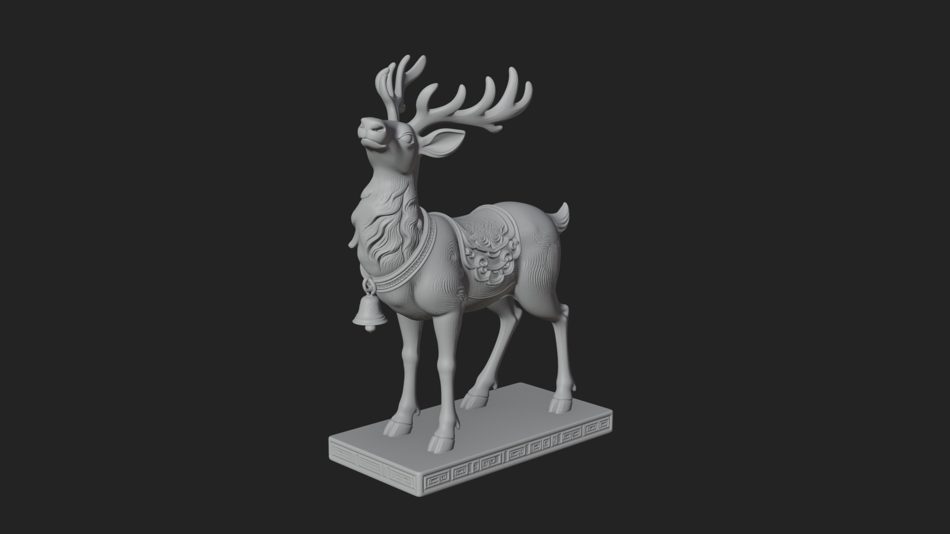 Christmas Reindeer Statue Design 19 3D Print Model 3D Model