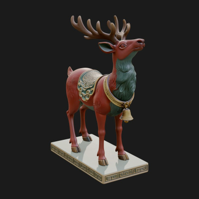 Christmas Reindeer Statue Design 19 3D Print Model