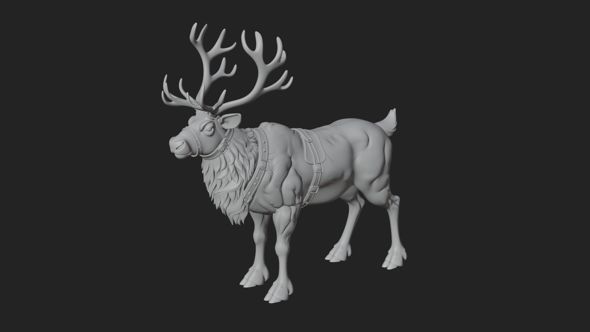 Christmas Reindeer Statue Design 5 3D Print Model 3D Model
