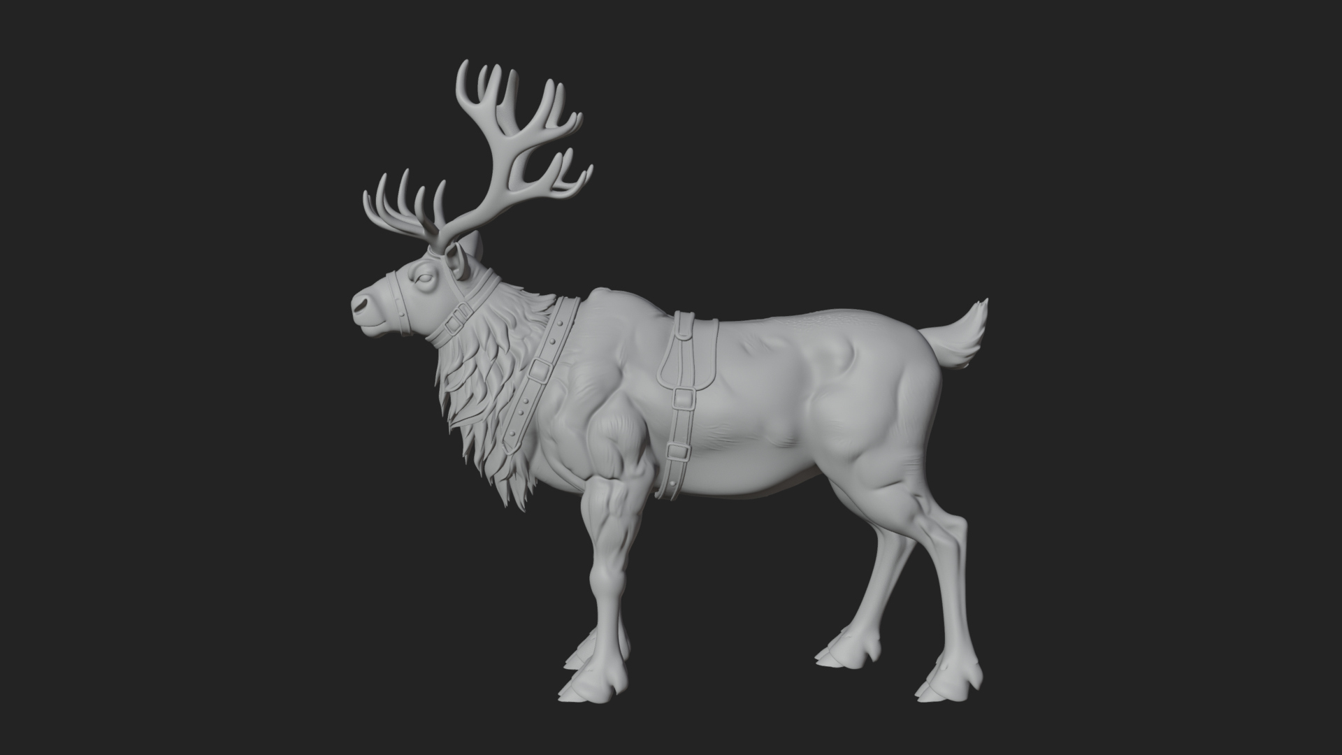 Christmas Reindeer Statue Design 5 3D Print Model 3D Model