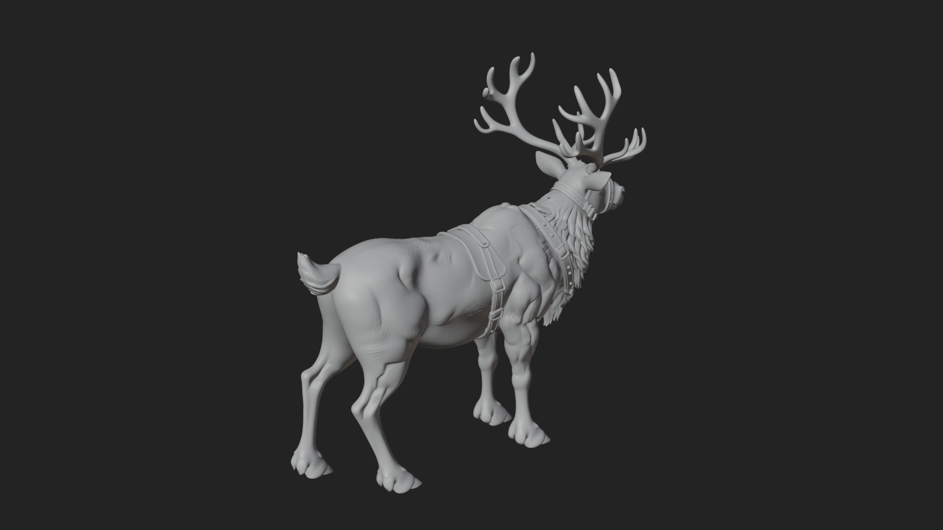 Christmas Reindeer Statue Design 5 3D Print Model 3D Model